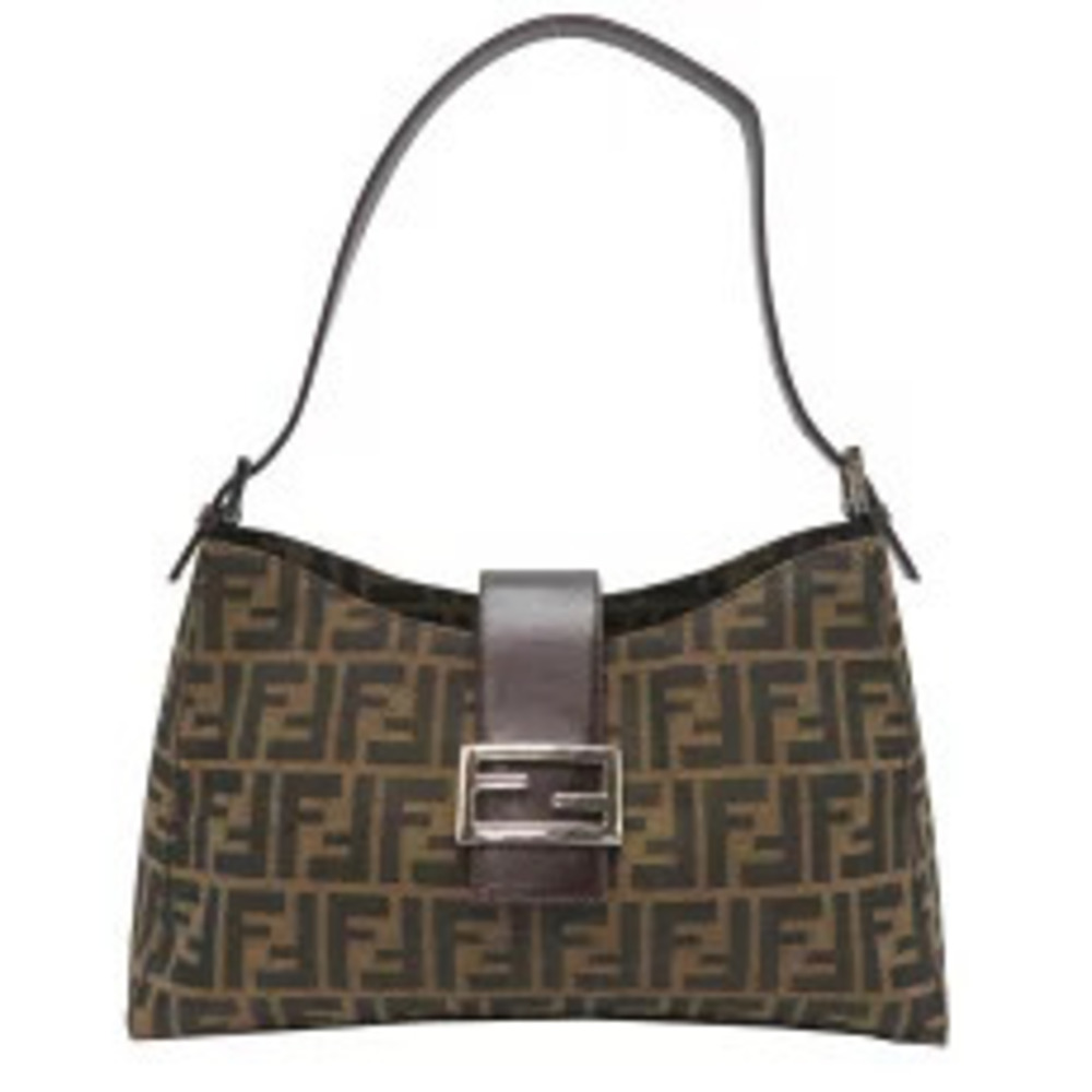 Fendi Mamma Bucket Hobo Bag Canvas Zucca Brown